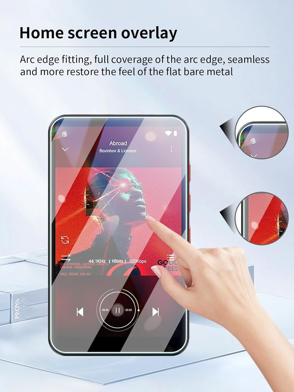UYRUREL X55 4.0" MP3 3 Pack Screen Protector for MECHEN Player, High-definition Scratch Resistant Film,HD Clear,Bubble