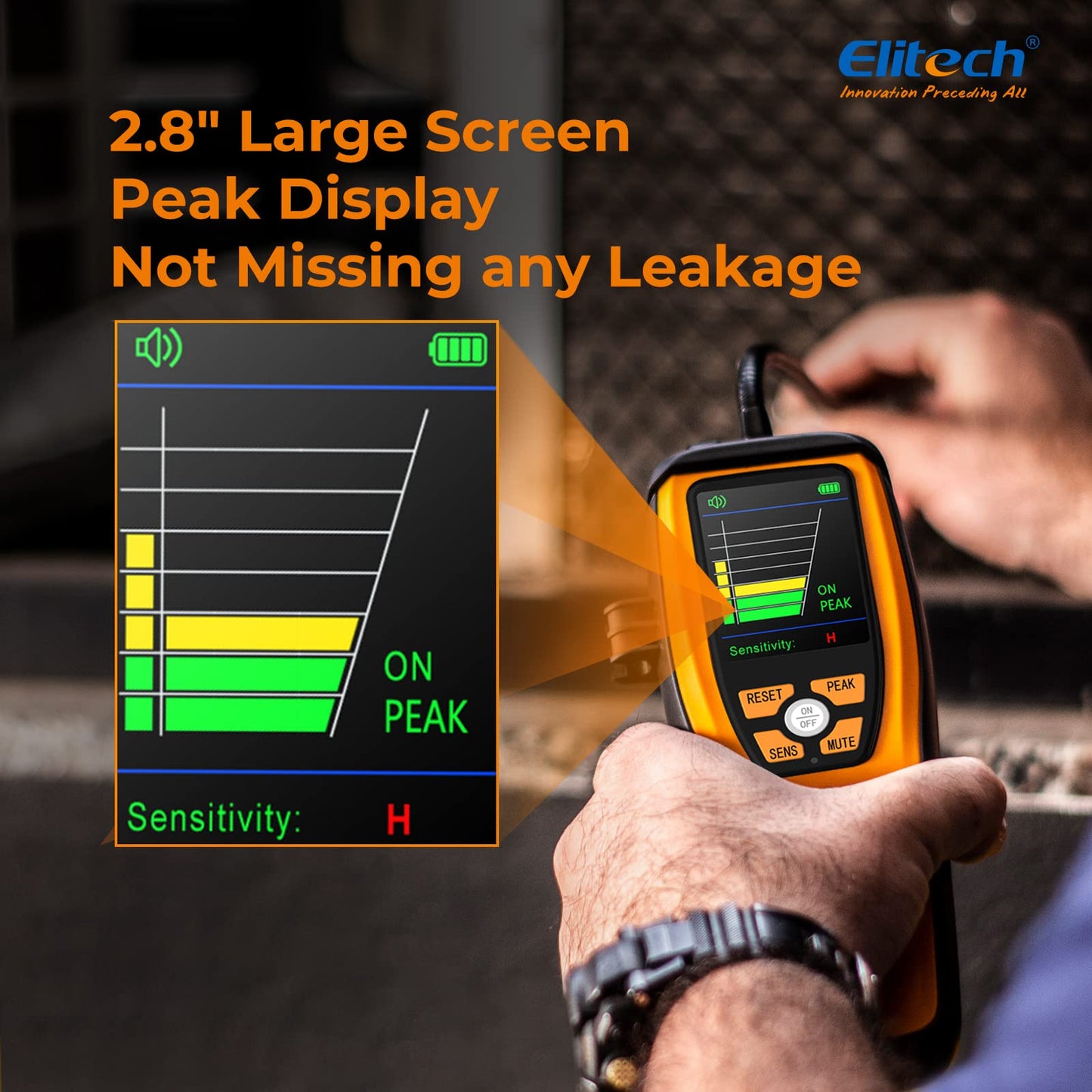 Elitech HVAC Refrigerant Leak Detector 10 Yrs Infrared Sensor Life, Halogen Freon Sniffer, Air Conditioning Detection, Automotive Gas Finder, ILD-200