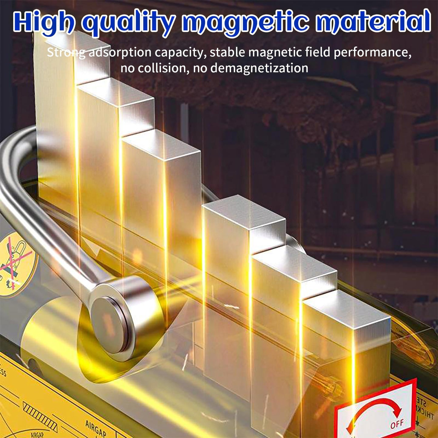 880 lb/400kg Magnetic Lifter, Permanent Magnetic Lifter with Release for Lifting Plate Steel, Board, Used in Shop Crane, Board, Hoist