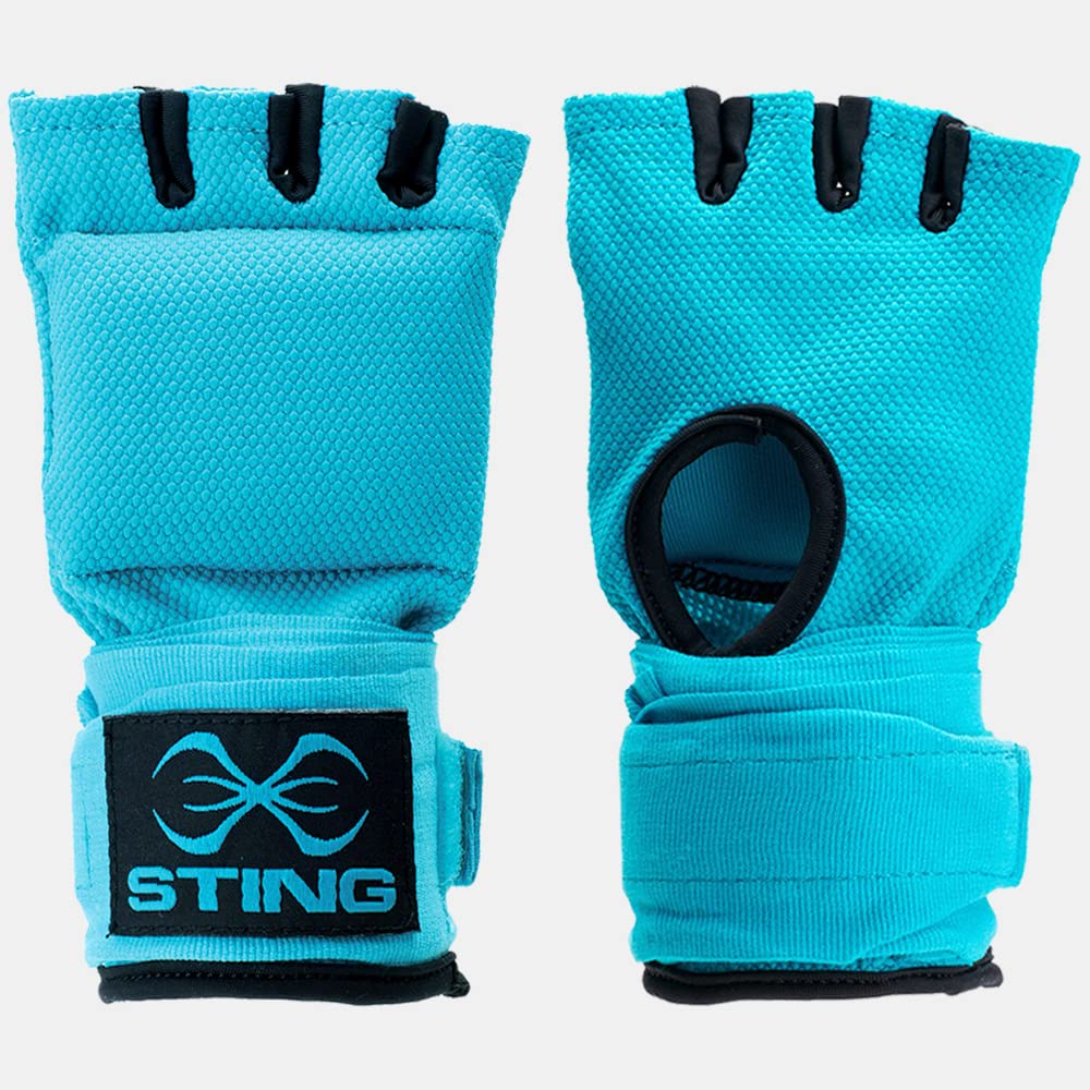 STING Elasticized Quick Boxing Hand Wrap Gloves, Boxing Equipment for MMA Competition and Training, Teal Blue, S