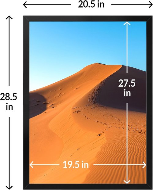 LaVie Home 20x28 Black Picture Frame - HD Plexiglass Wall Display for Vertical or Horizontal Use