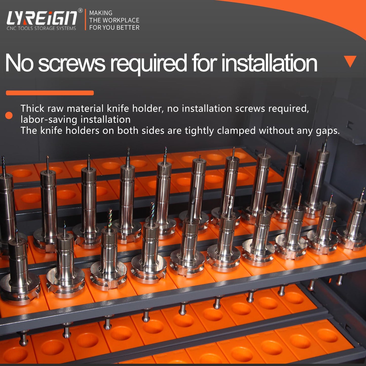LYREIGN 5-Layer Double-Sided Parallel CNC Storage, Large Capacity Tool Keeper & Compartment for Workers