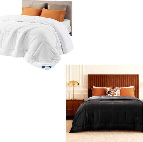 Bedsure Black/Grey Comforter - Luxurious Softness & Warmth | Free Comforter Offer