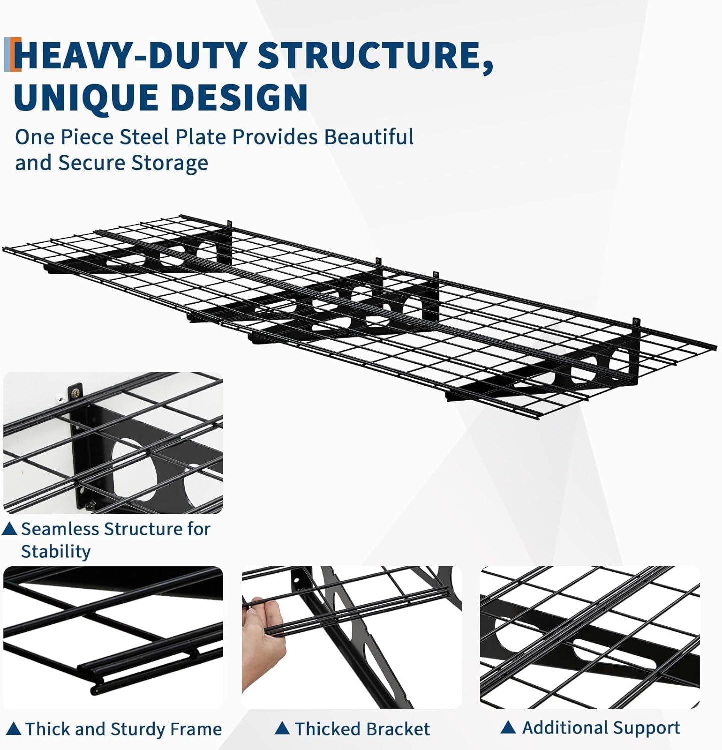 Skiennix Heavy Duty Wall Shelves - 2 Pack 2x6 FT Adjustable Garage Storage | 1600 LBS Capacity, Black