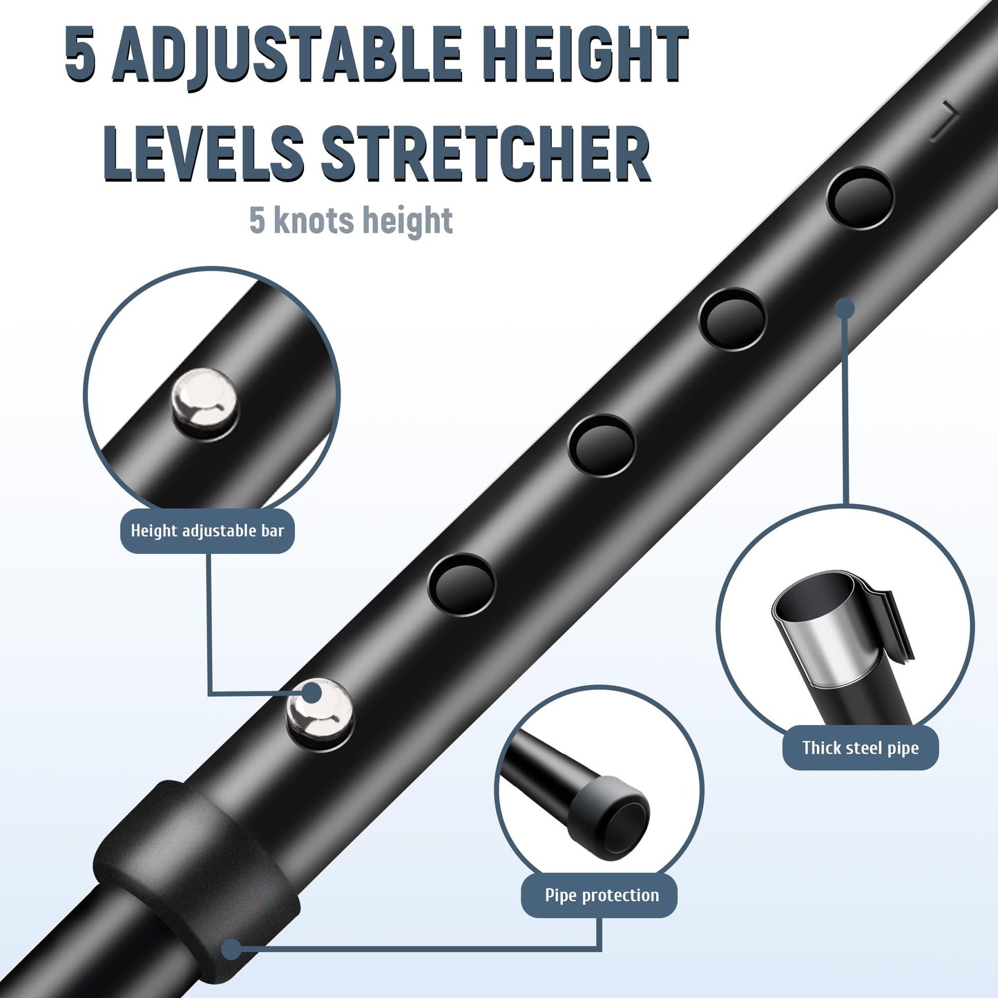 PressLoo Hamstring Stretcher for Knee Extension & Pain Relief, Adjustable Low Back, Calf, Leg & Hip Stretching Device for Flexibility, ACL MCL Surgery Recovery Physical Therapy & Rehab Equipment