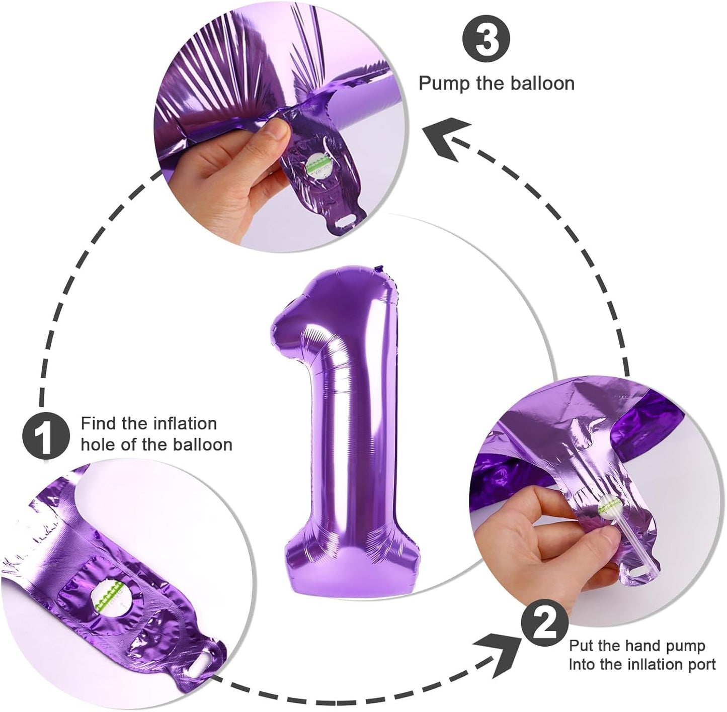 Numbers Balloons | 40 Inch Big Foil Balloons for 10th Birthday - Purple Decor for Men & Women