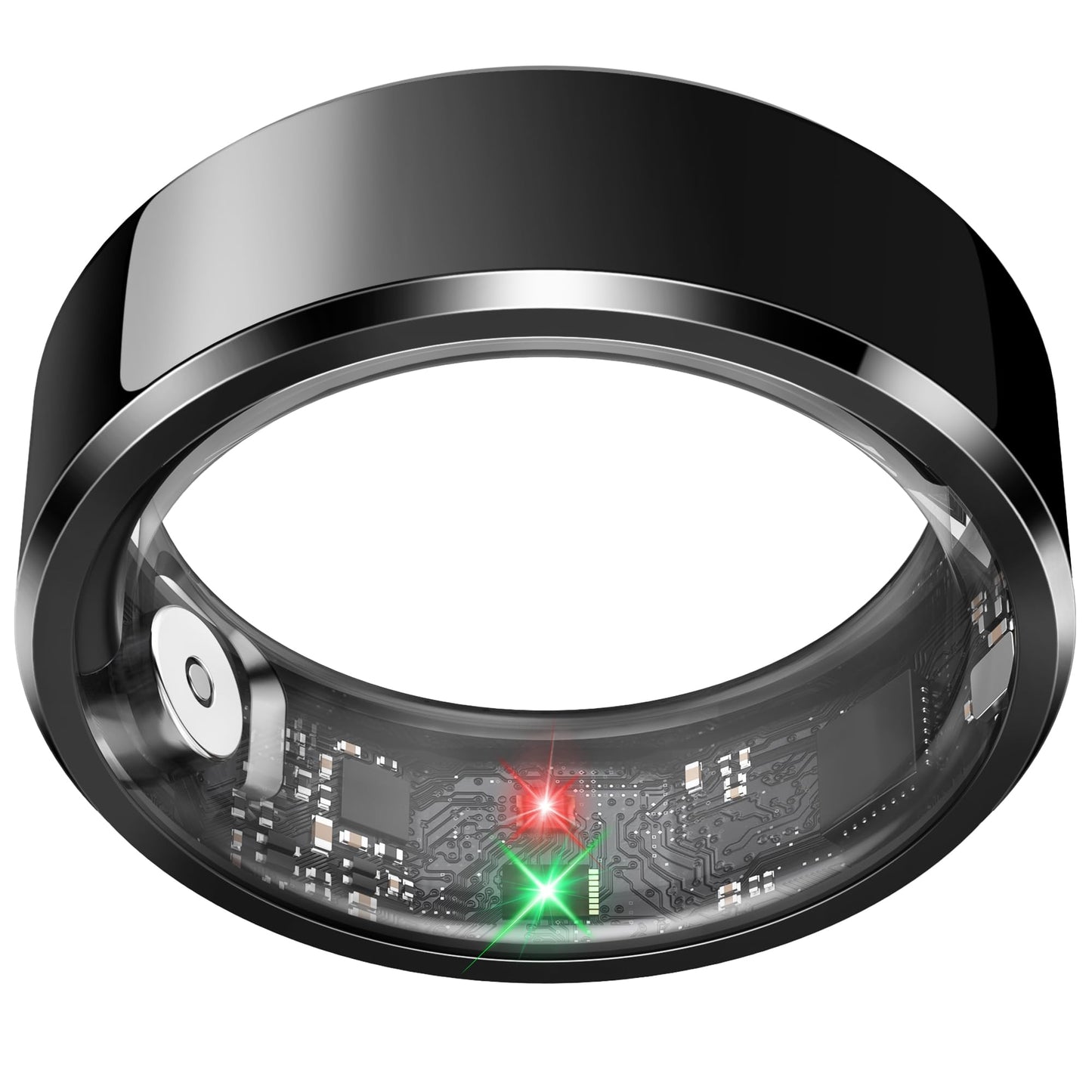 Smart Ring for Men, Fitness & Activity Tracker with Blood Pressure/Heart Rate Monitor, Sleep Tracker, Step Counter, IP68 Waterproof Ring for iOS & Android, Fast Charge, No Subscription (Black,Size9)