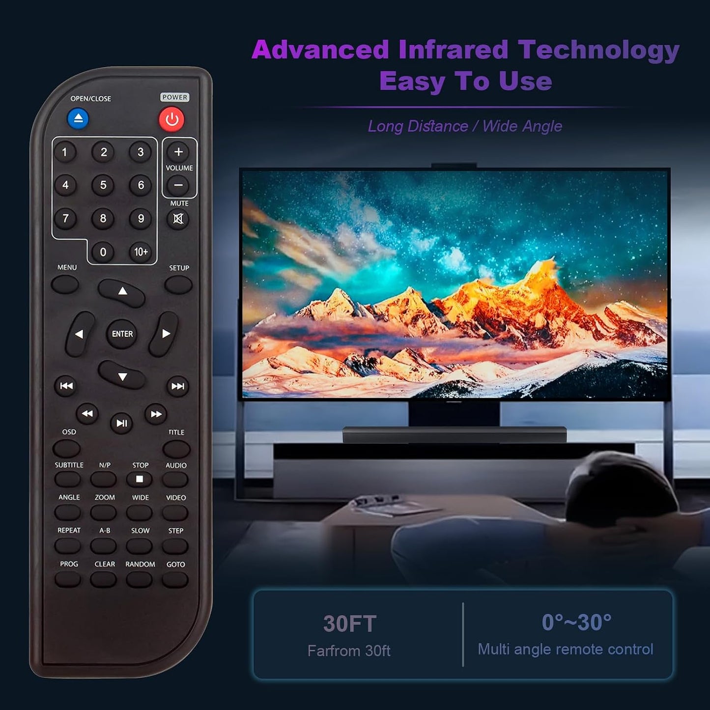 AULCMEET CVD401A CVD512A Replace Remote Controller Compatible with Craig Portable CD DVD Video Player