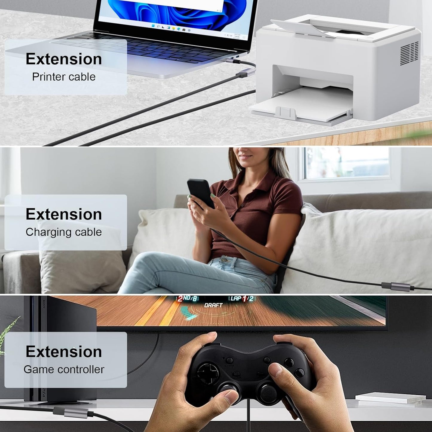 lalasis 3.0 0.65ft,5Gbps readers,keyboards,printers,scanners,cameras,mice,headsets,usb hubs,printers,webcams,PS5/4 USB