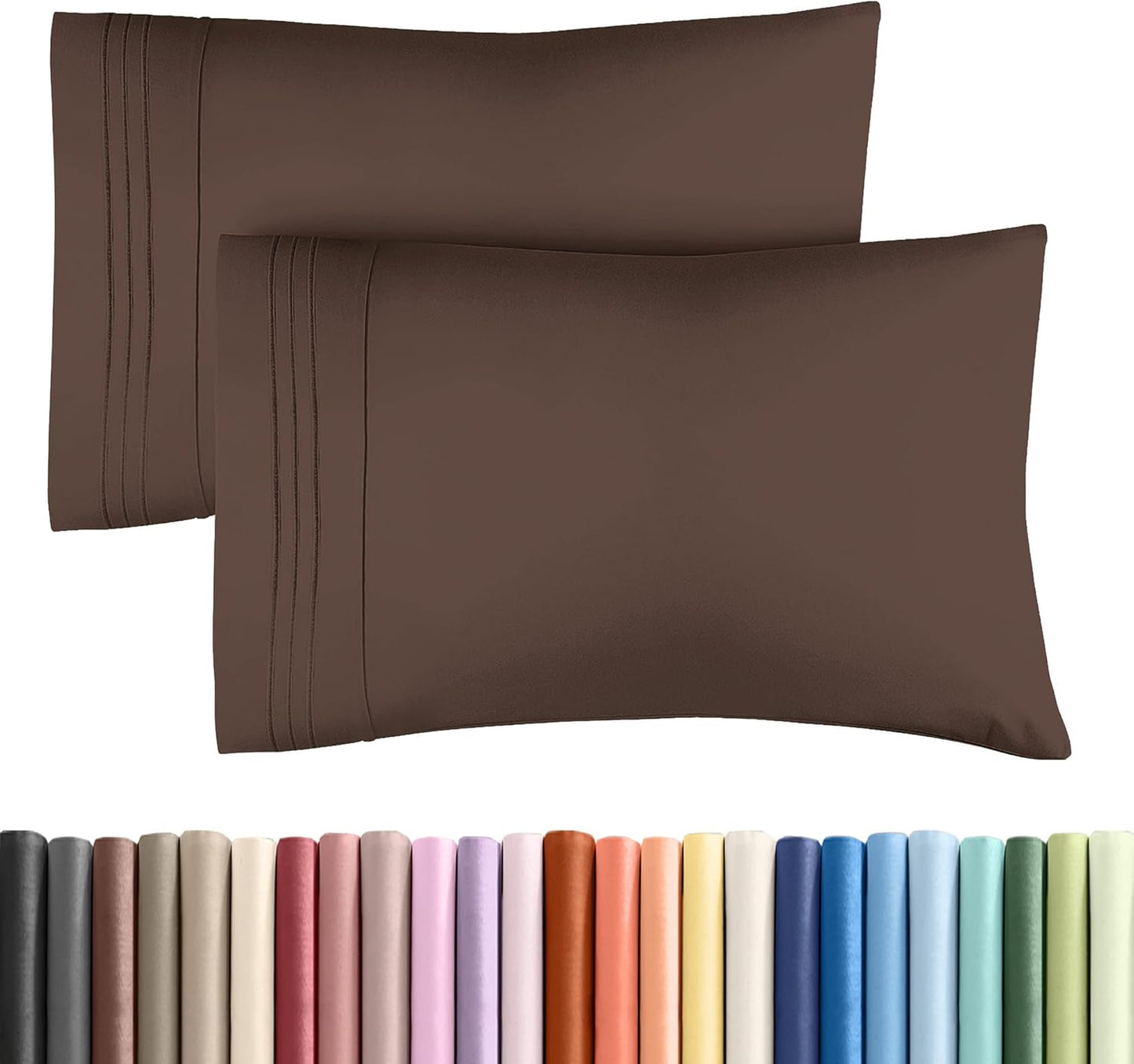 Queen Pillow Cases by [Brand Name] - Ultra Soft Hotel Quality Covers | Wrinkle-Free, Stain Resistant - 2 Piece Set in Brown