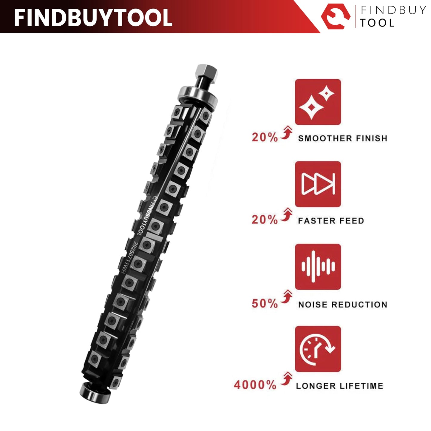 FINDBUYTOOL 13 Inch Helical Cutterhead for DeWalt Planer DW735 DW735X DW735-XE, 4 Rows for DeWalt Thickness Planer, Quiet & Efficient Upgrade Replacement Blade for DW735 Series Planer