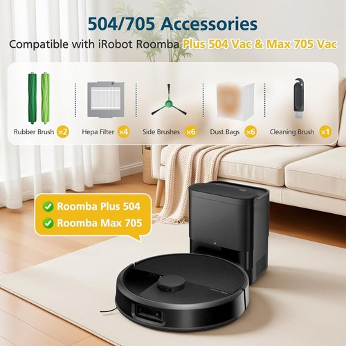 iRobot 19-Pack Replacement Parts Kit - Includes Roller Brushes, Dust Bags, Filters & More for Roomba 504/705