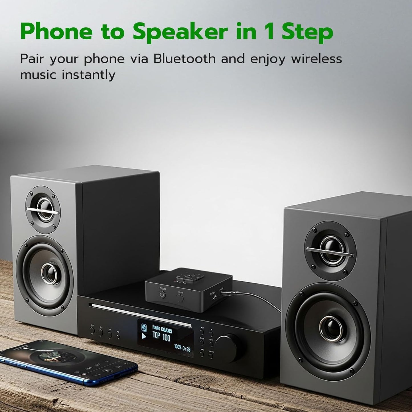 Ultrbeka V5.3 3.5mm, Bluetooth Receiver, for Home Stereo with Bluetooth Adapter for Stereo Receiver, Amplifier