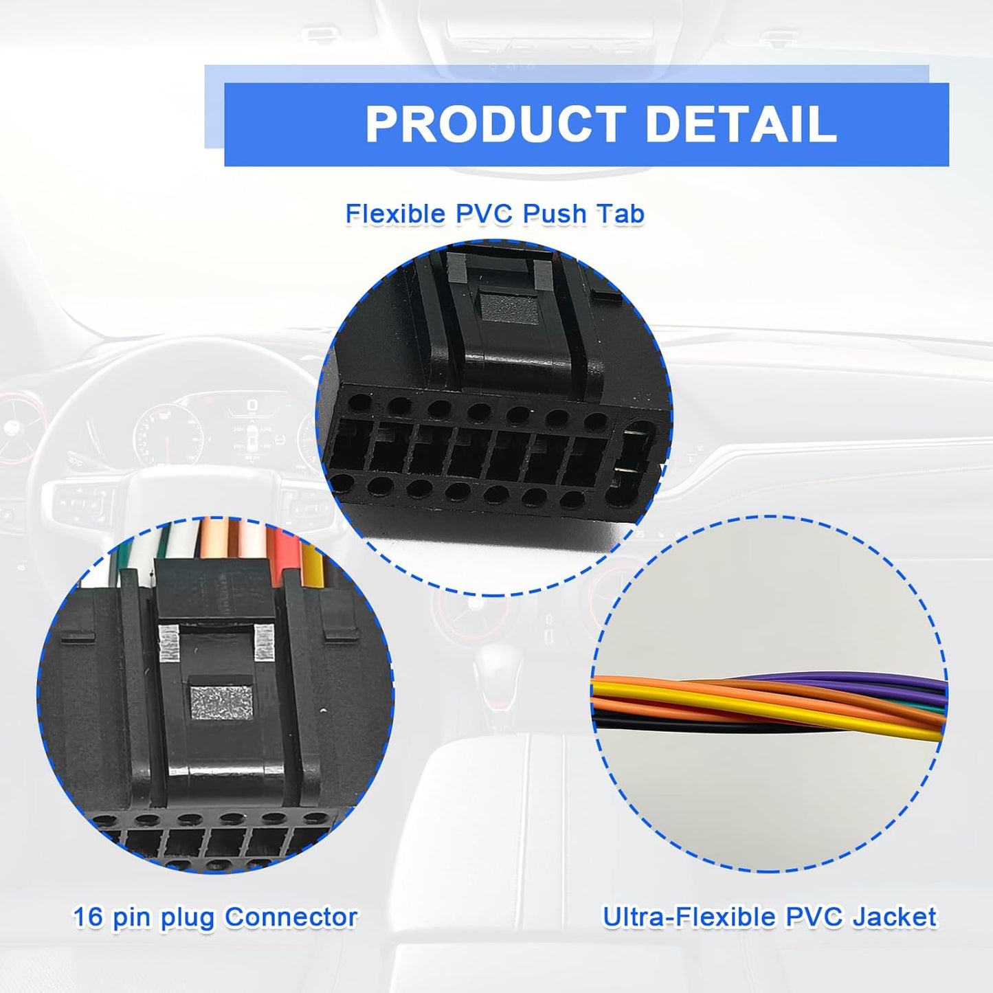 CmeRto 16 bv9955 bv9958 bv9962 bv9974 bv9982 bv8728b bv8975b bv9964b Pin Automobile Radio Cable Harness Compatible