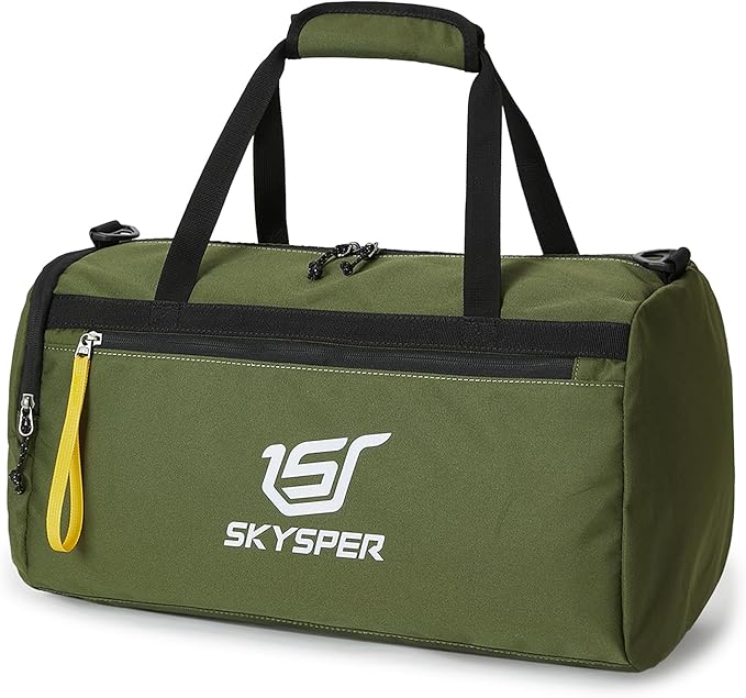 SKYSPER 30L Gym Duffel - Sports Bag Small with Wet Pocket for Sport, Travel, Fitness & Workout Men Women(Armygreen)