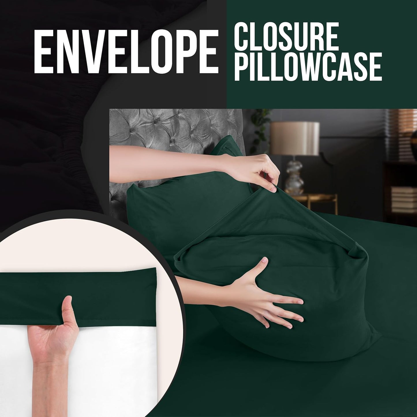 Utopia Bedding Queen Pillow Cases - Soft Brushed Microfiber - 4 Pack | Fade & Shrinkage Resistant - 20 X 30 Inches (Emerald)