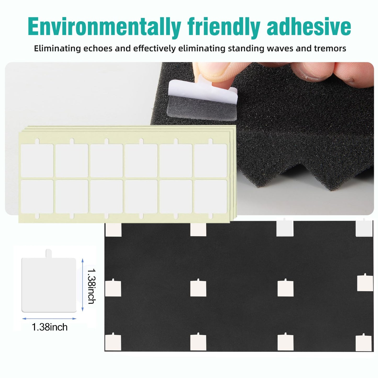 4 Pack Black Acoustic Foam Panels,48x24x2 Inch Sound Proof,High Density Soundproof Wall Panels,Fireproof Cancelling Foam Studio (Black, 4 PCS)