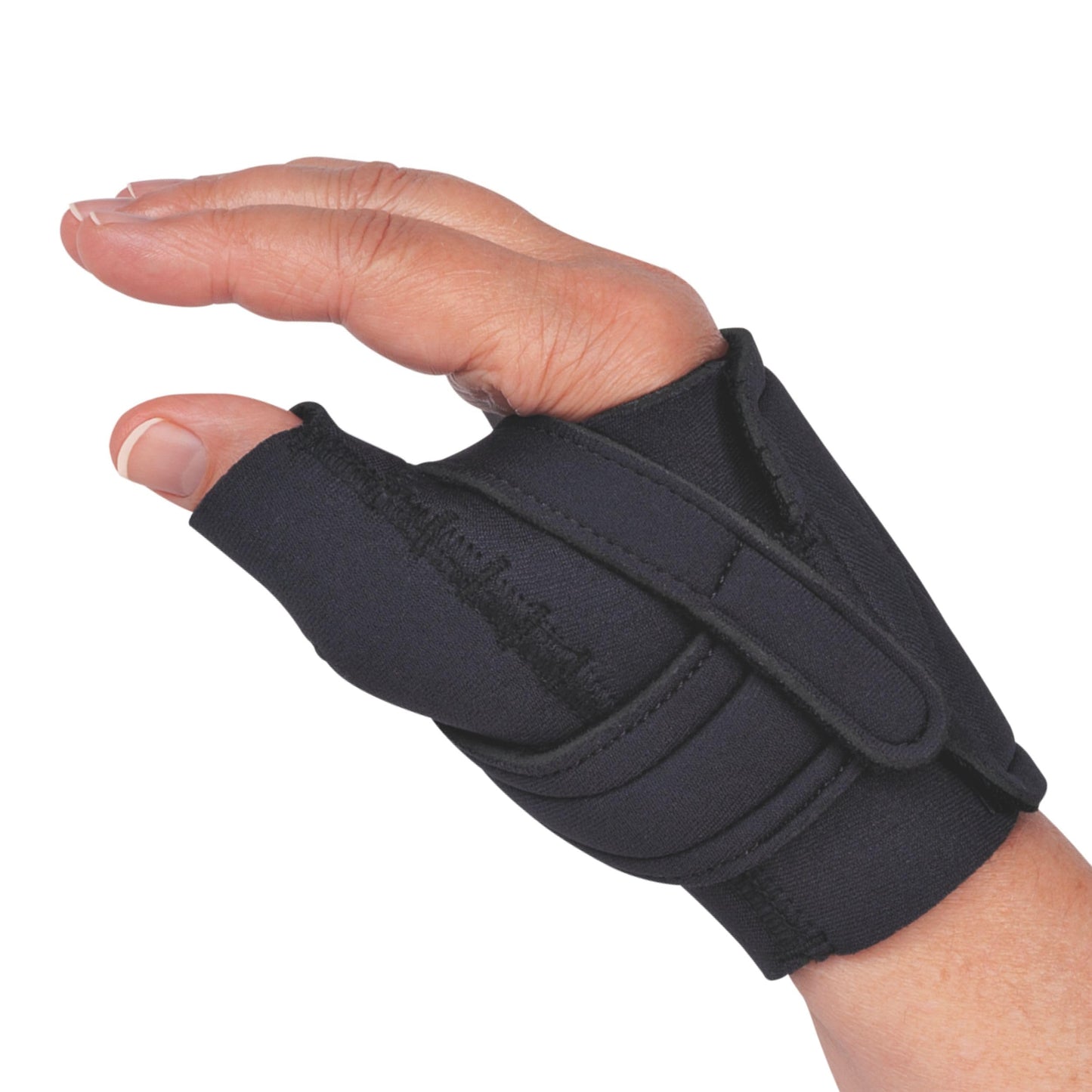 Comfort Cool CMC Thumb Brace – Restriction Splint for Arthritis & Tendinitis Relief | Breathable Neoprene with Supportive Thumb Strap - Black, Left Hand, Medium (7 to 8 inches) | NC79564