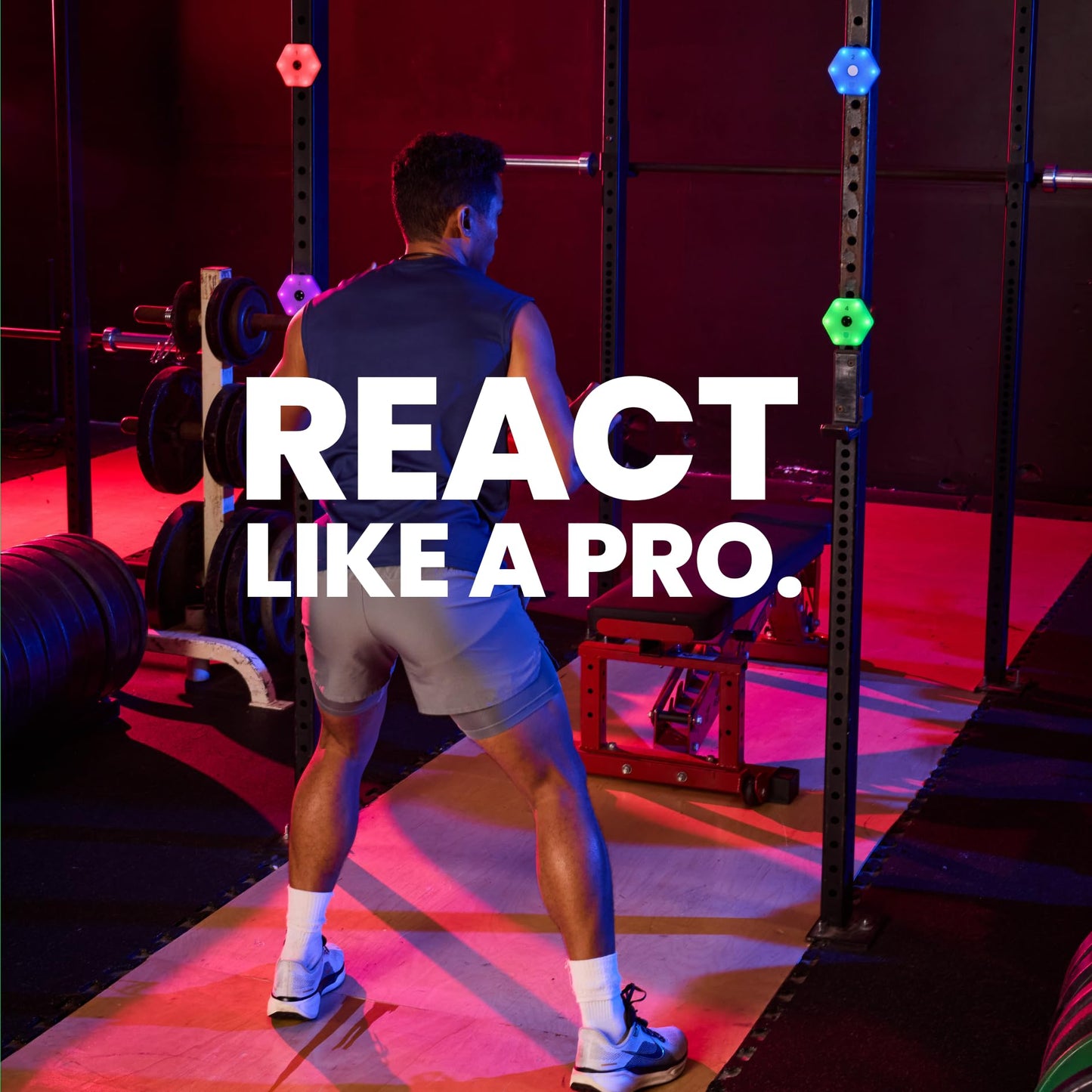 Sports Reaction Agility Lights Training Kit Improves Reaction Time & Agility for Athletes, Physical Therapists & Fitness Trainers. Great for Soccer, Tennis, Football, and Basketball. Free App.