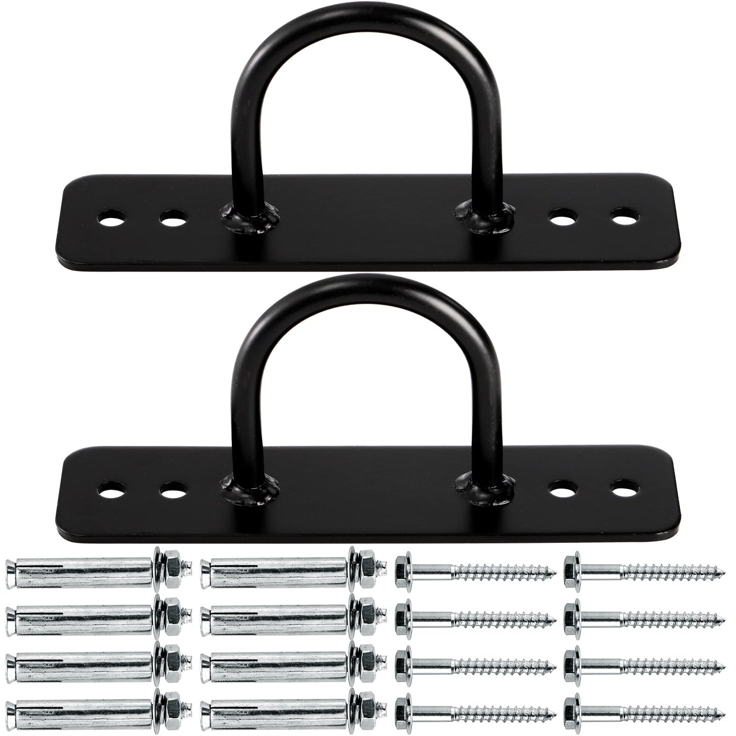 Lyellfe 2 Pack Battle Rope Anchor, Wall Ceiling Mount Bracket for Suspension Strap, Body Weight Strength Training Systems, Heavy Duty Hammock Hanging Kit for Battle Rope, Yoga and Gymnastic Rings