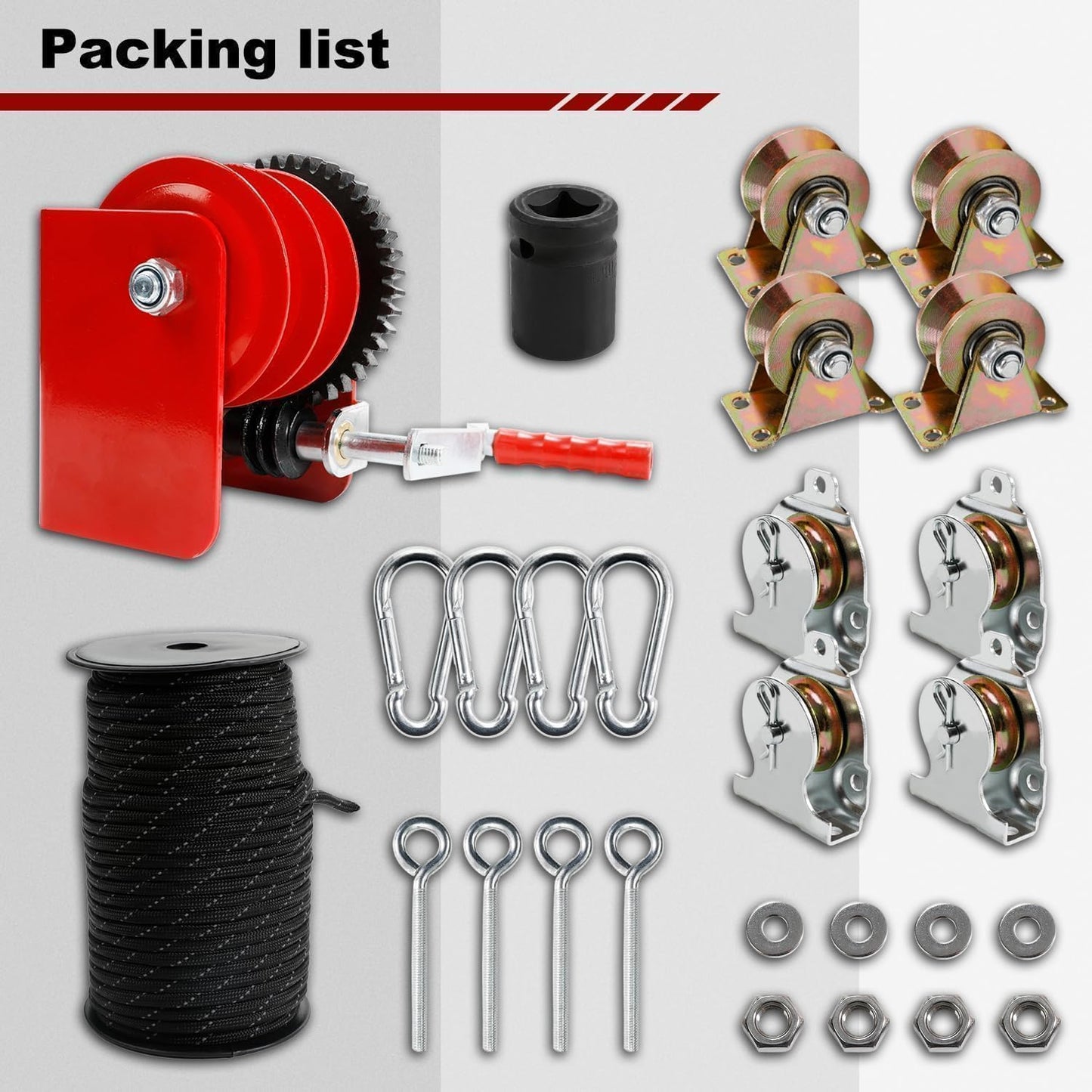 Overhead Garage Storage Lift Hoist, Heavy-Duty Ceiling Mounted Garage Storage Lift System for Organization, Easy to Install (Heavy-Duty Ceiling Mounted Garage Storage Lift)