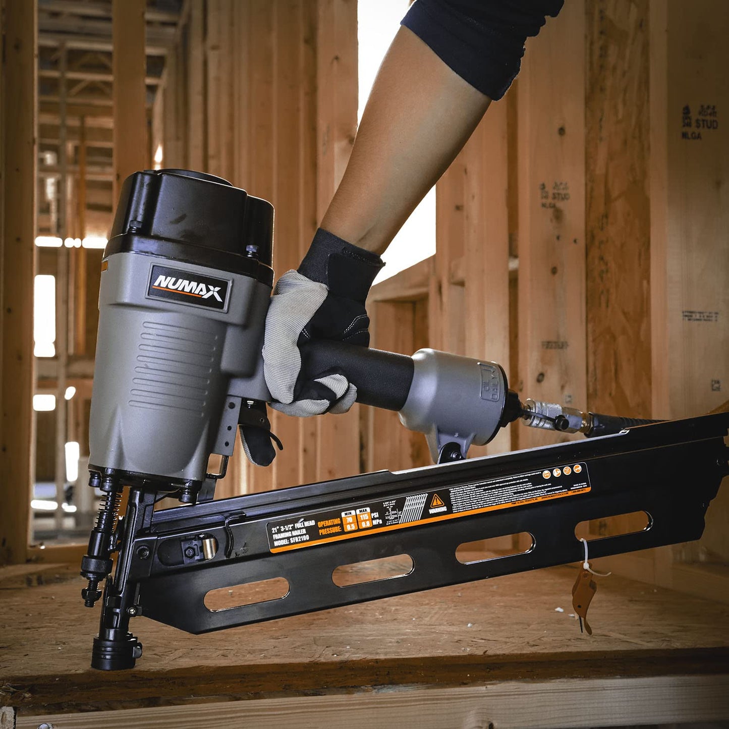 NuMax SFR2190 Pneumatic 21 Degree 3-1/2" Framing Nailer