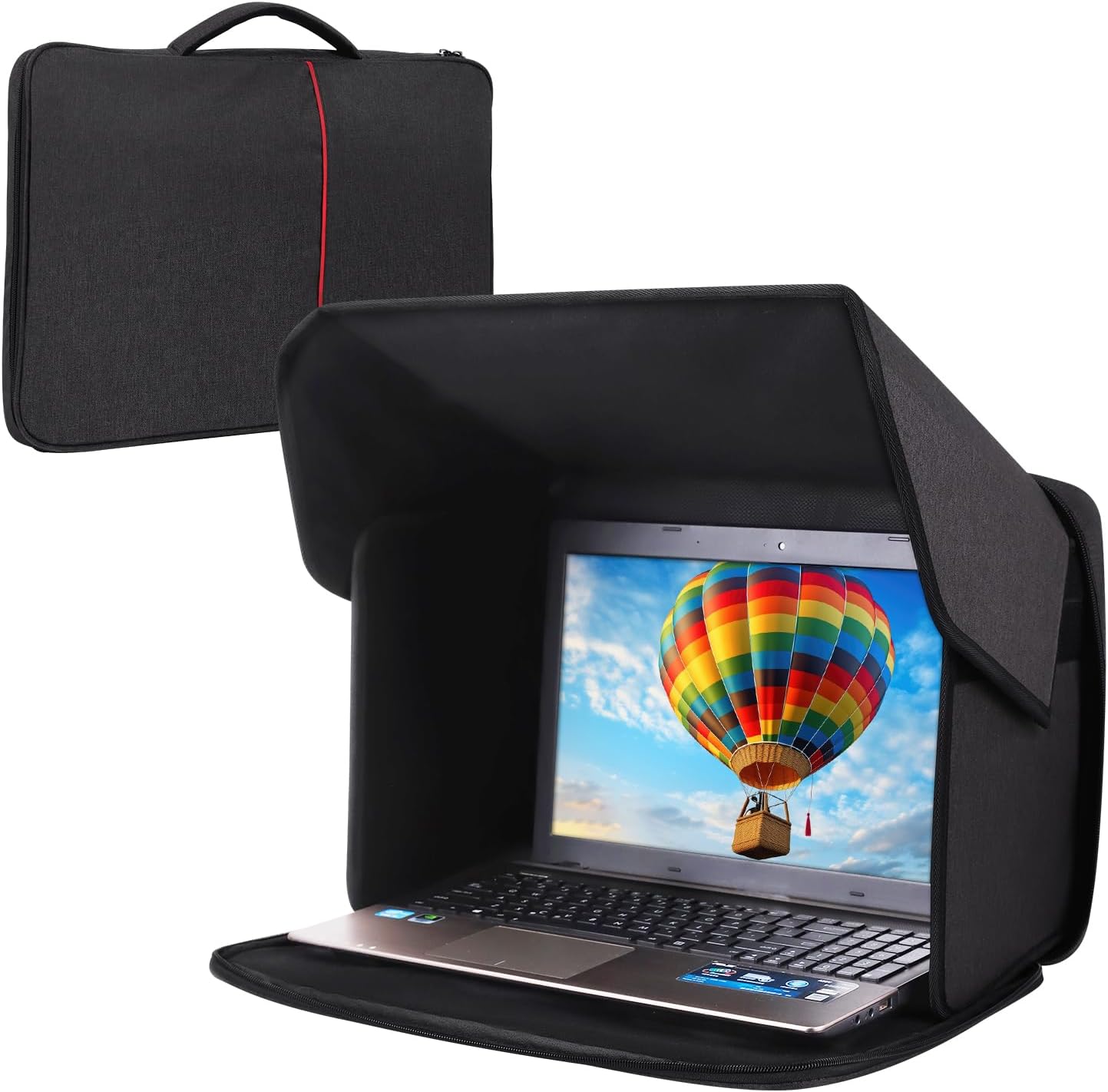 TUSIASC 12-14inch Laptop Sun Shade,Laptop Sun Shade for Working Outside,Foldable and Portable Screen Sun Glare Shield