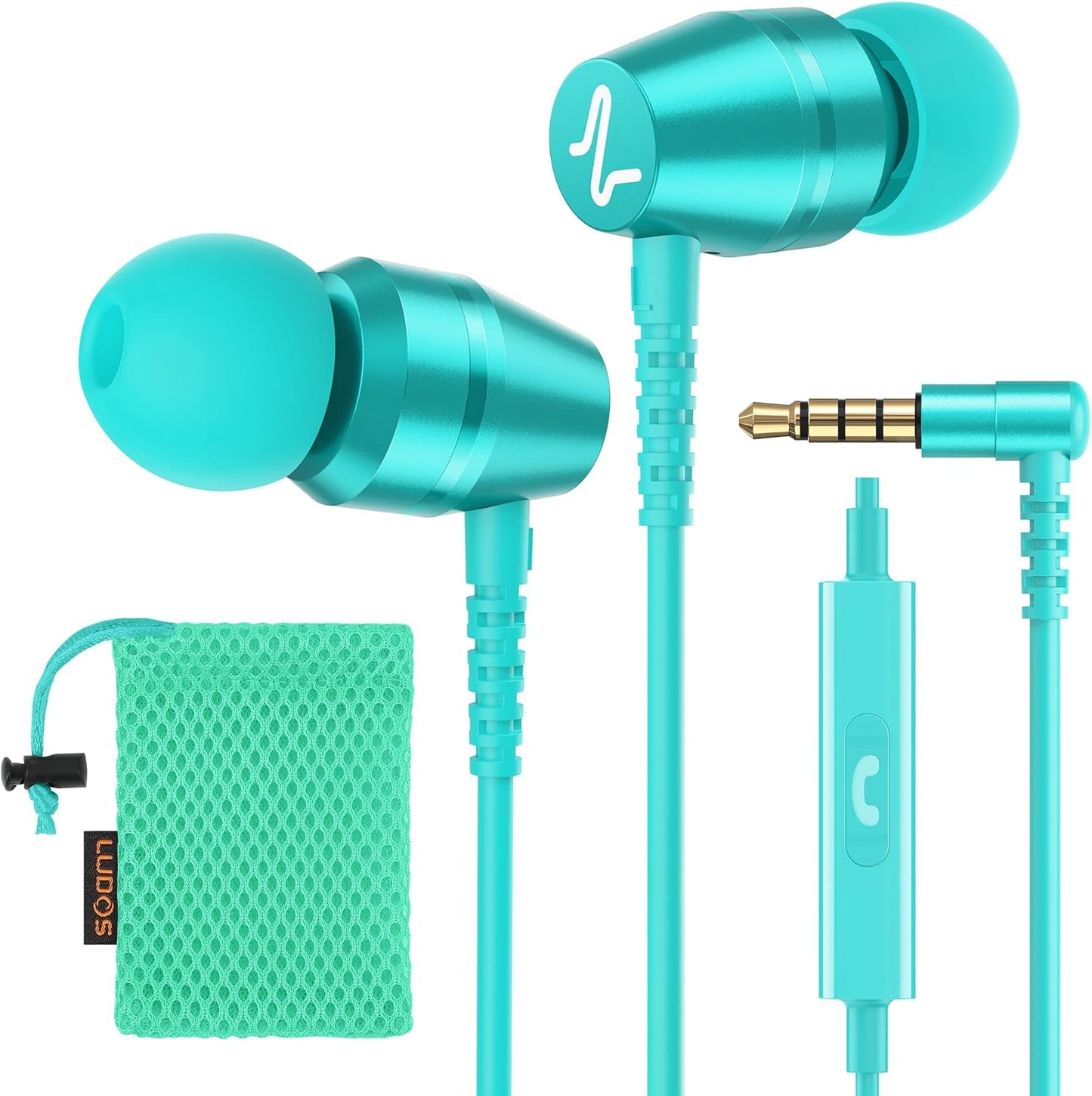 5 3.5 mm LUDOS OMNITONE Wired Earbuds in-Ear Headphones, Year Warranty, Earphones with Microphone, Jack Corded Ear