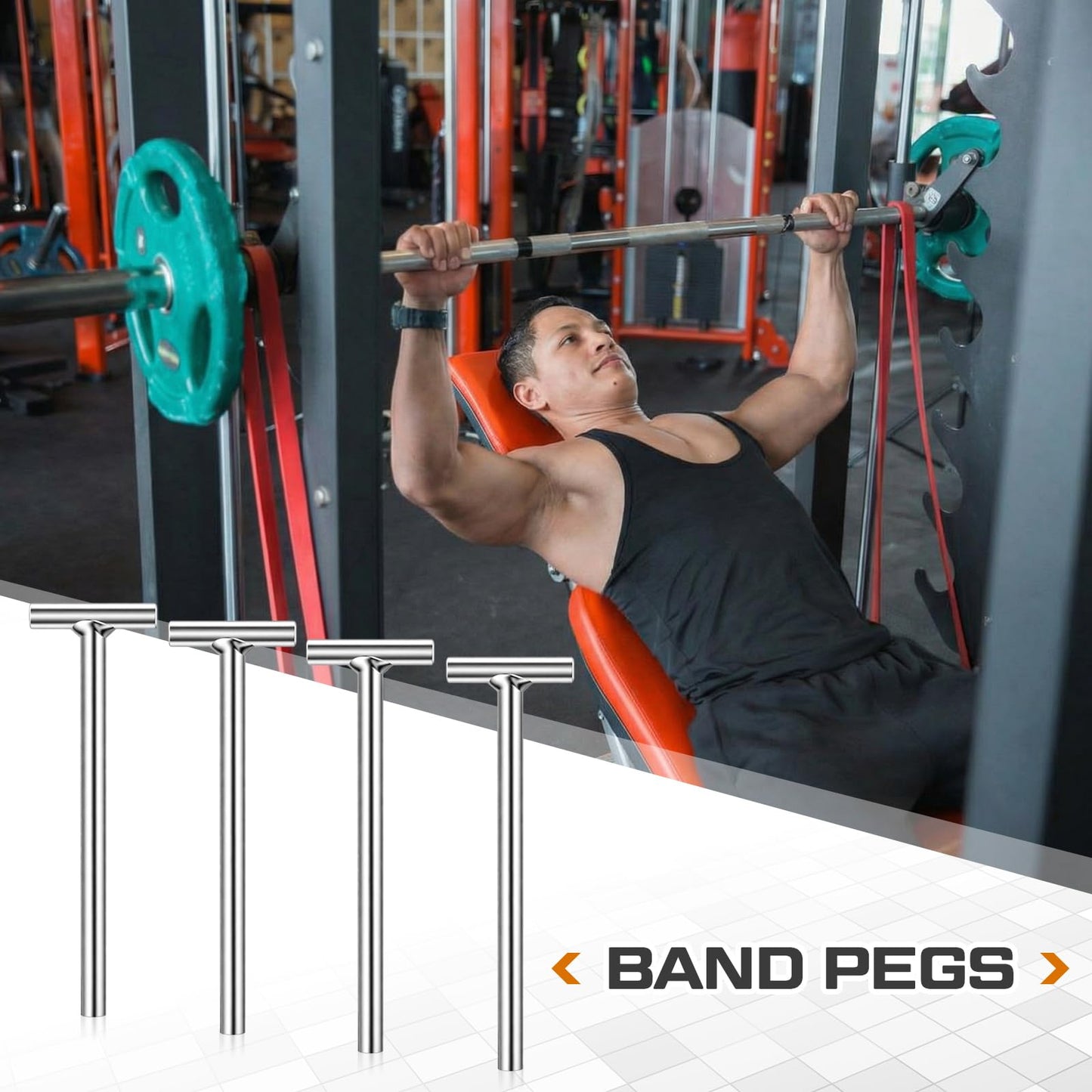 Shimeyao 8 Pack Fitness Band Pegs Mount for Power Rack Exercise Bands & Suspension Straps Versatile Accessory for Resistance Band Training and Space Saving Power Racks