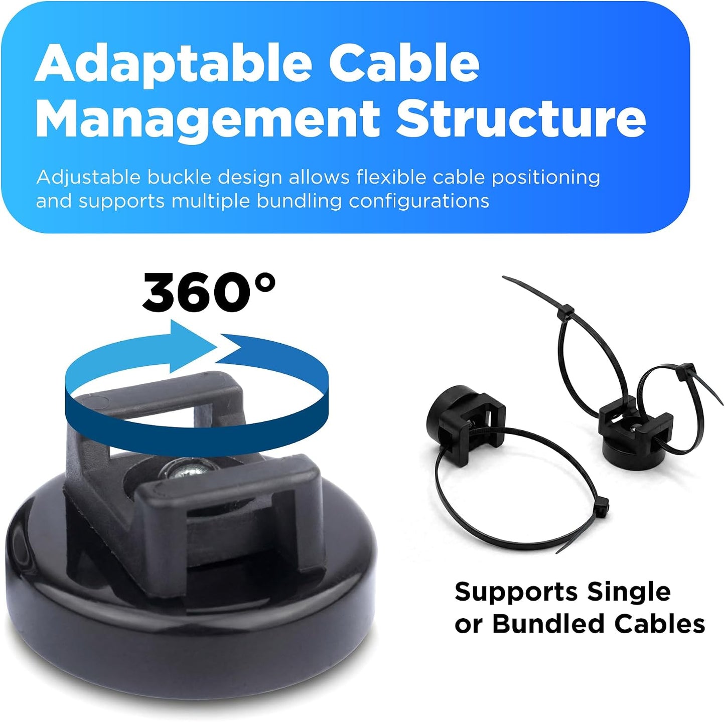 Eveco 24 24 Magnetic Zip Tie Mount Wire Holder - Magnetic Holders with Cable Ties Magnet Clips for Multipurpose Cable