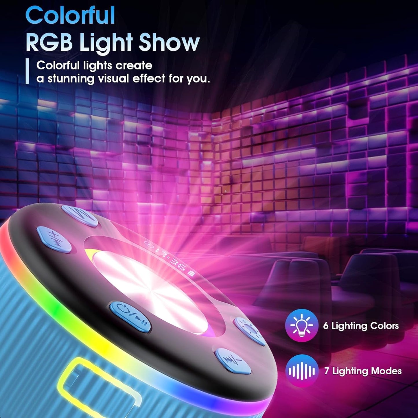 dotn 2026 360 Bluetooth Shower Speaker, Digital Display Portable Speaker with Suction Cup, LED Light, HD Stereo Sound