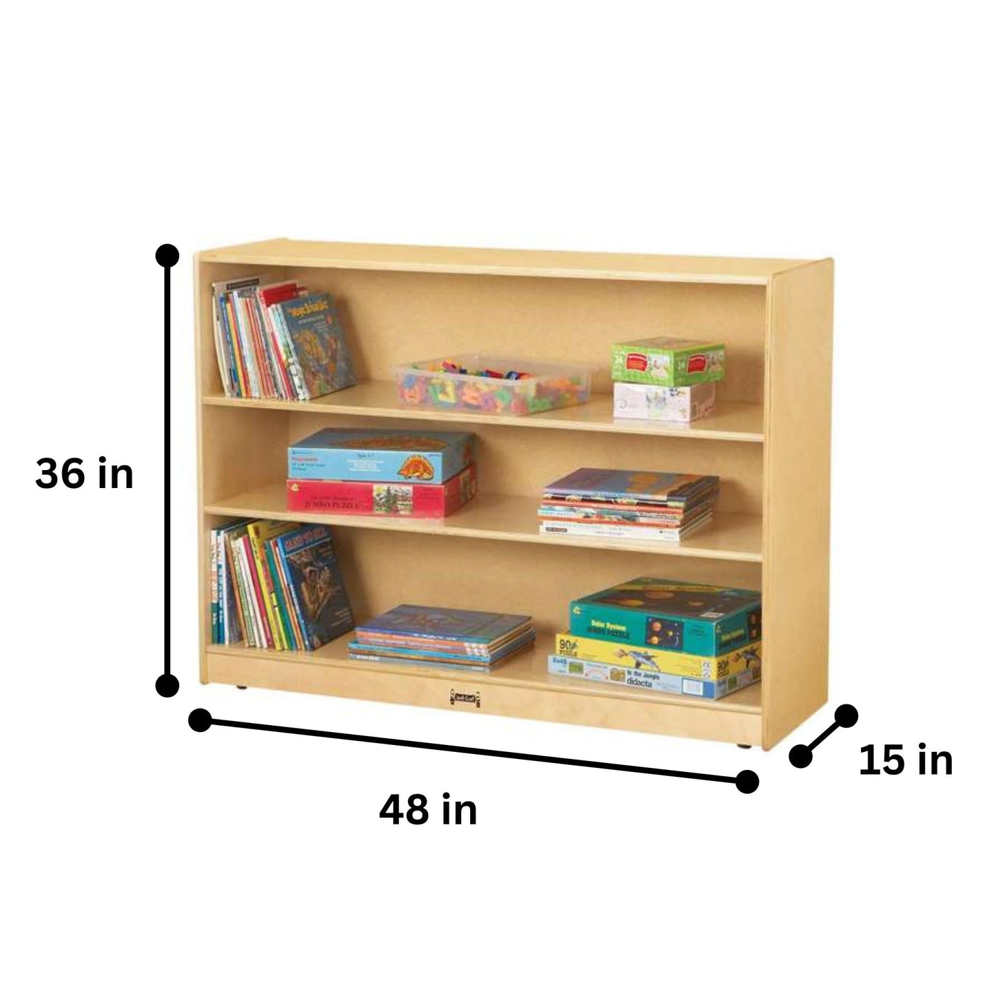 Jonti-Craft 0769JC Super-Sized Adjustable Mobile Straight-Shelf 35.5 x 48 x 15 in