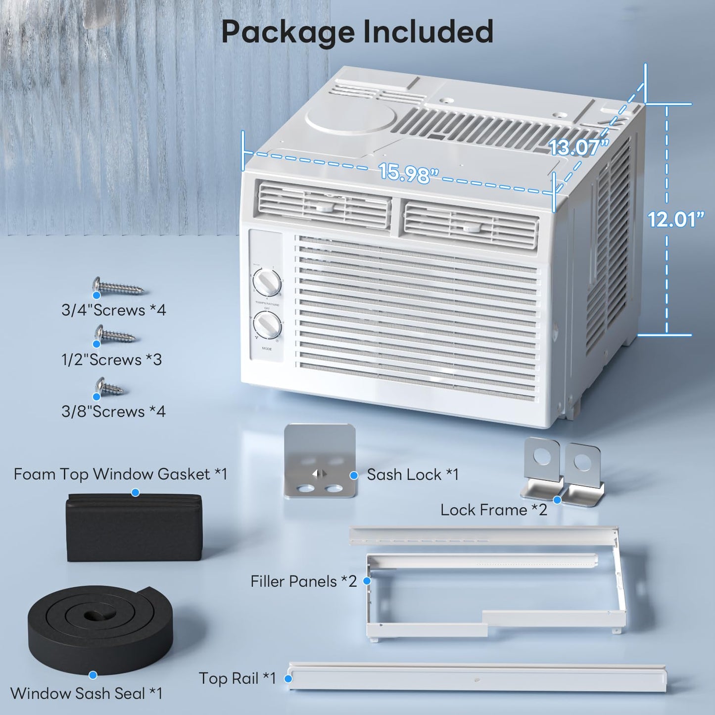 ZAFRO 5,000 BTU Window Air Conditioner Cools Up to 150 Sq.Ft.,Window AC Units with Cool,Fan,Washable Filter,Quiet Operation,Easy to Use for Bedroom,Small Rooms,White