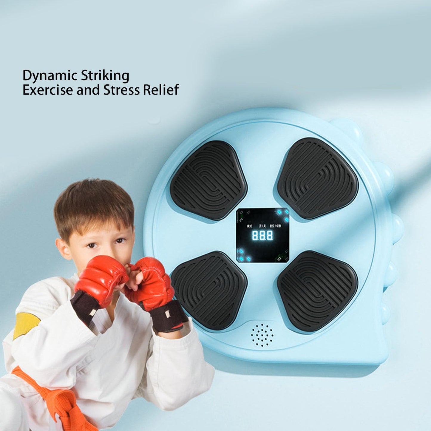 TOPINCN Rhythm Boxing Trainer, Music Punching Machine, Boxing Game, Electronic Workout Strike Device, Home Fitness Equipment with Real Time Training Feedback for Speed Training (Blue)