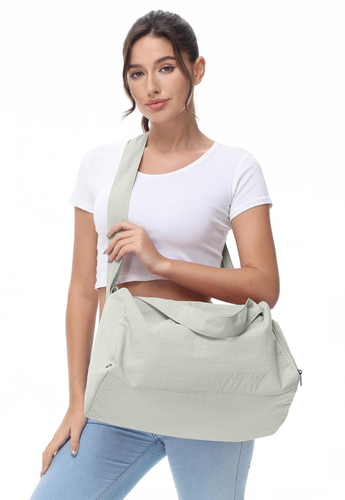 Small Gym Bag for Women with Shoes Compartment, Stylish Duffle Travel Bag for Plane, Lightweight Duffle Bag for Women & Men, Sport Gym Tote Bag with Wet Pocket for Yoga, Pilates, Swimming