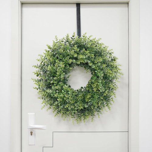 Boxwood Wreath - 26'' Large Artificial Greenery for Front Door & Home Decor | All Seasons