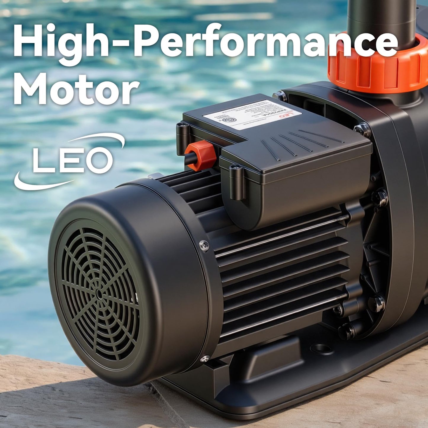 LEO In/Above Ground Pool Pump High Flow Powerful Self Priming Pool Pump,Light Red