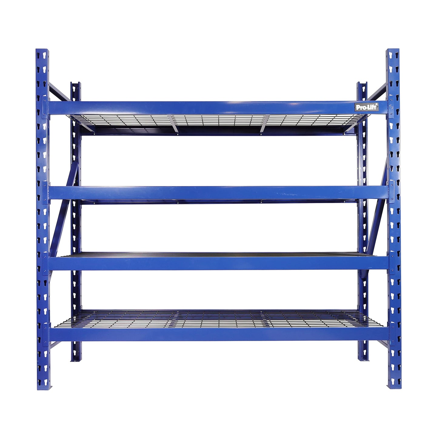 Pro-Lift Garage Storage Shelves - Heavy Duty 4-Tier Adjustable Metal Wire Shelving Units with 8000 lbs Total Capacity for Garage Basement Racking Organization - 72" H X 77" W X 24" D