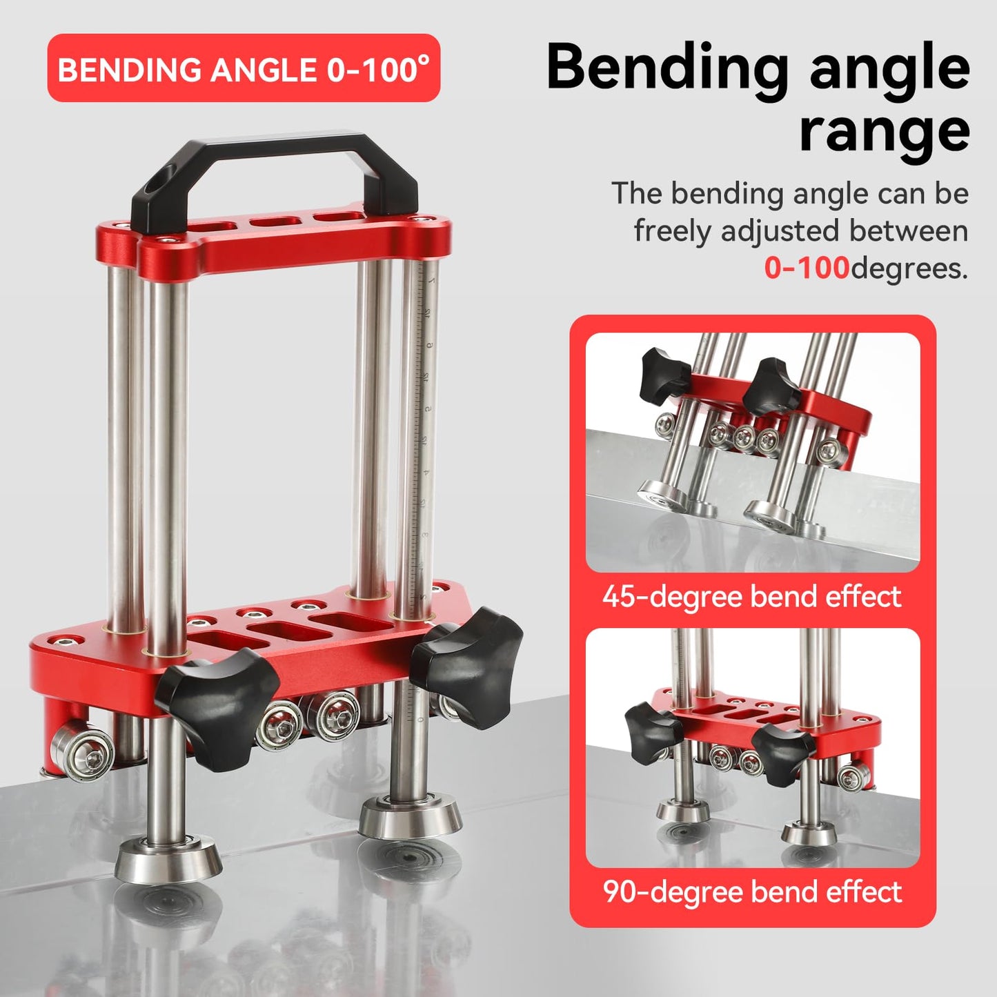 Sheet Metal Roller 2 Station Metal Bender， Metal Roofing Tools，Sheet Metal Fabrication，0-100° Bending Range，lightweight and highly portable， Large Sheet Metal Roller and Bending Tool(7in)