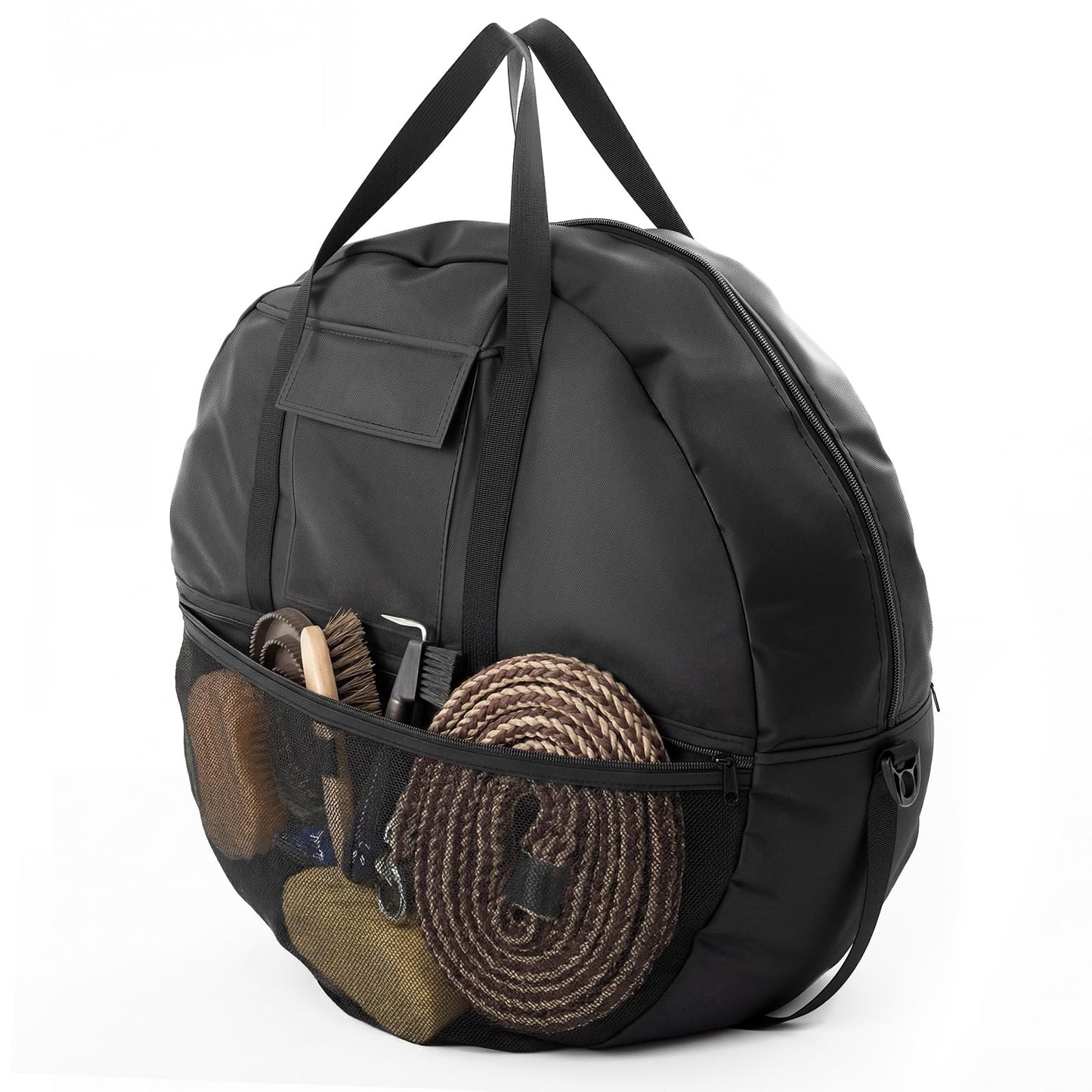 Shinylin 21 x 8 Inch Double Rope Bag with Strap for Trail and Working, Adjustable Strap Round Carry Bag for Roping Equipment Equestrian Accessories