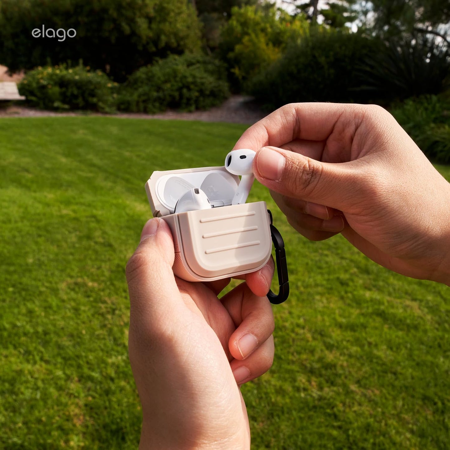 elago 4 4th Armor Compatible with AirPods Case - for AirPods Generation Cover, Carabiner Included, Supports Wireless