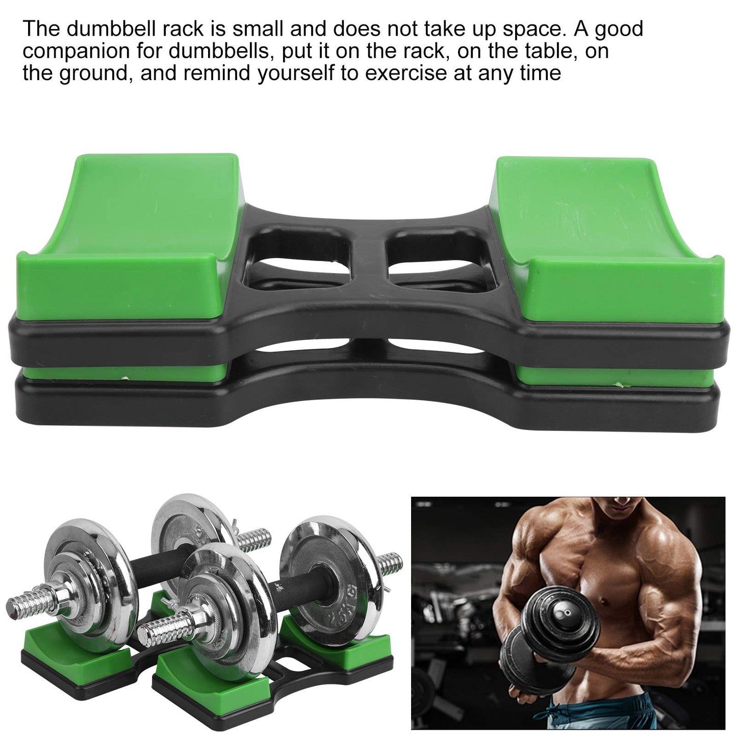 Gavigain Dumbbell Bracket Mat,Home Dumbbell Frame Stand Prevent Rolling Dumbbell Rack Holder(1Pair)