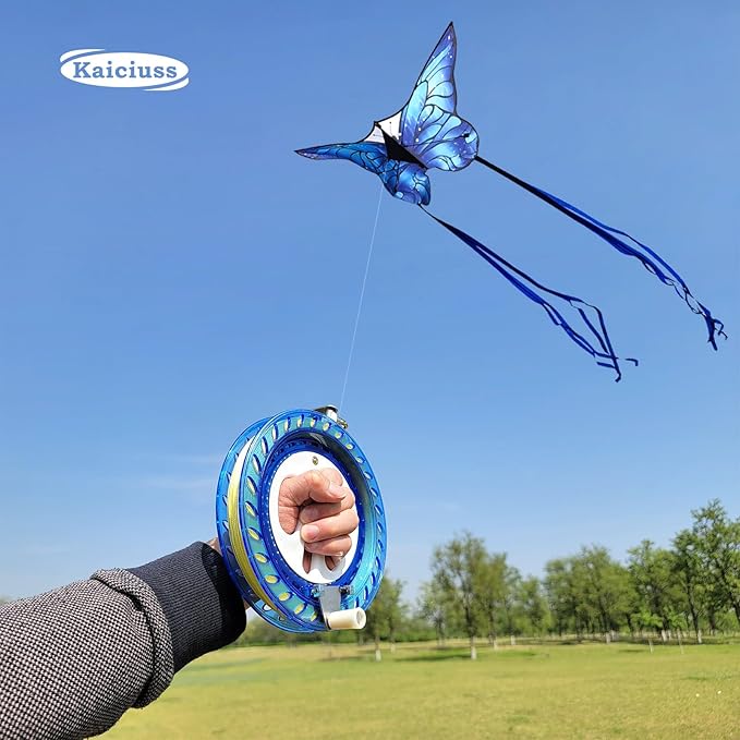 Butterfly Kites for Kids and Adults, Easy to Fly Large Single Line Kite for Boys and Girls - 55" x 28" Beach Kite for Beginners, 300ft String Handle Included