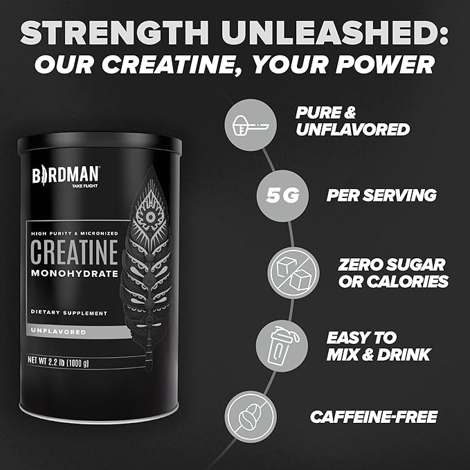 Micronized Creatine Monohydrate Powder, Muscle Recovery, Caffeine Free, Creatine Pre Workout, Vegan, Post Workout, Gluten Free, Sugar Free | 200 Servings (5 Grams Each) | 2.2lb.