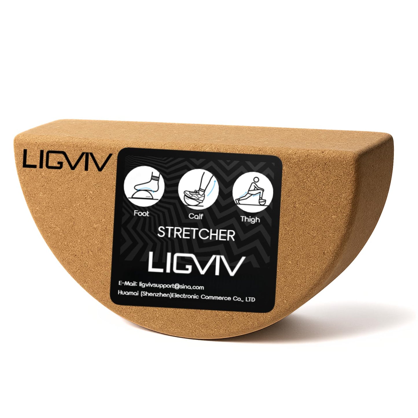 LIGVIV Calf and Foot Stretcher, Adjustable 0-90° Cork Rocker Board for Muscle Stretching, Physical Therapy and Plantar Fasciitis Relief