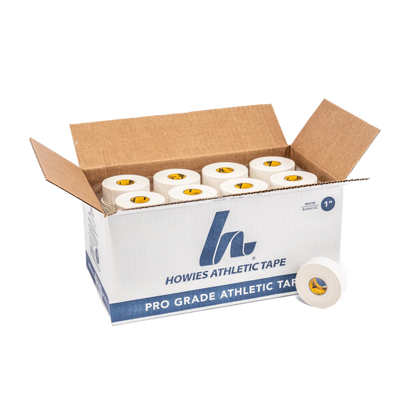 Howies Athletic Tape - 1" Zinc Oxide White Sports Tape for Ankles, Fingers & Athletic Trainers - Bulk Pack - 48 Pack