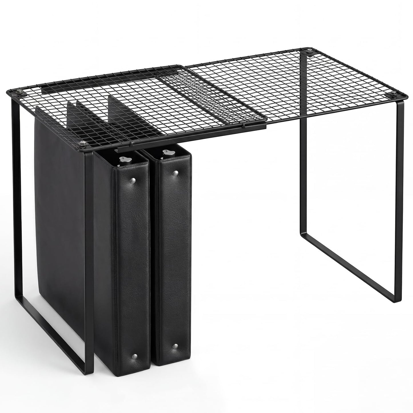 Colarr Metal Locker Organizer Shelf Adjustable to 10.6-15 Inches in Length for School Classroom Office Gym Lockers Home Storage(Black)