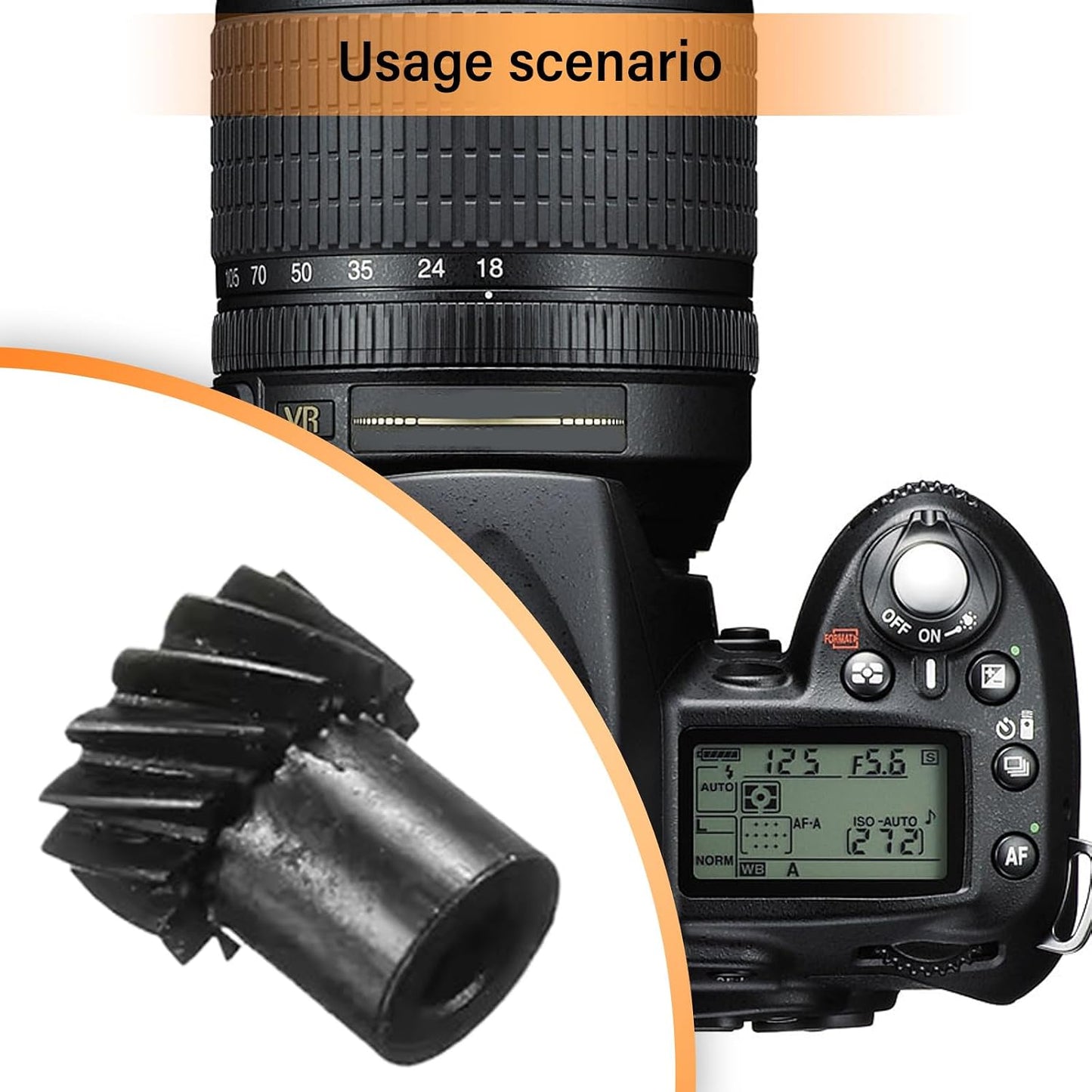 Haoyull 3pcs D90 D80 Autofocus Aperture Motor Gear for DSLR Camera Repair, Durability ABS Material, Precise Crafted