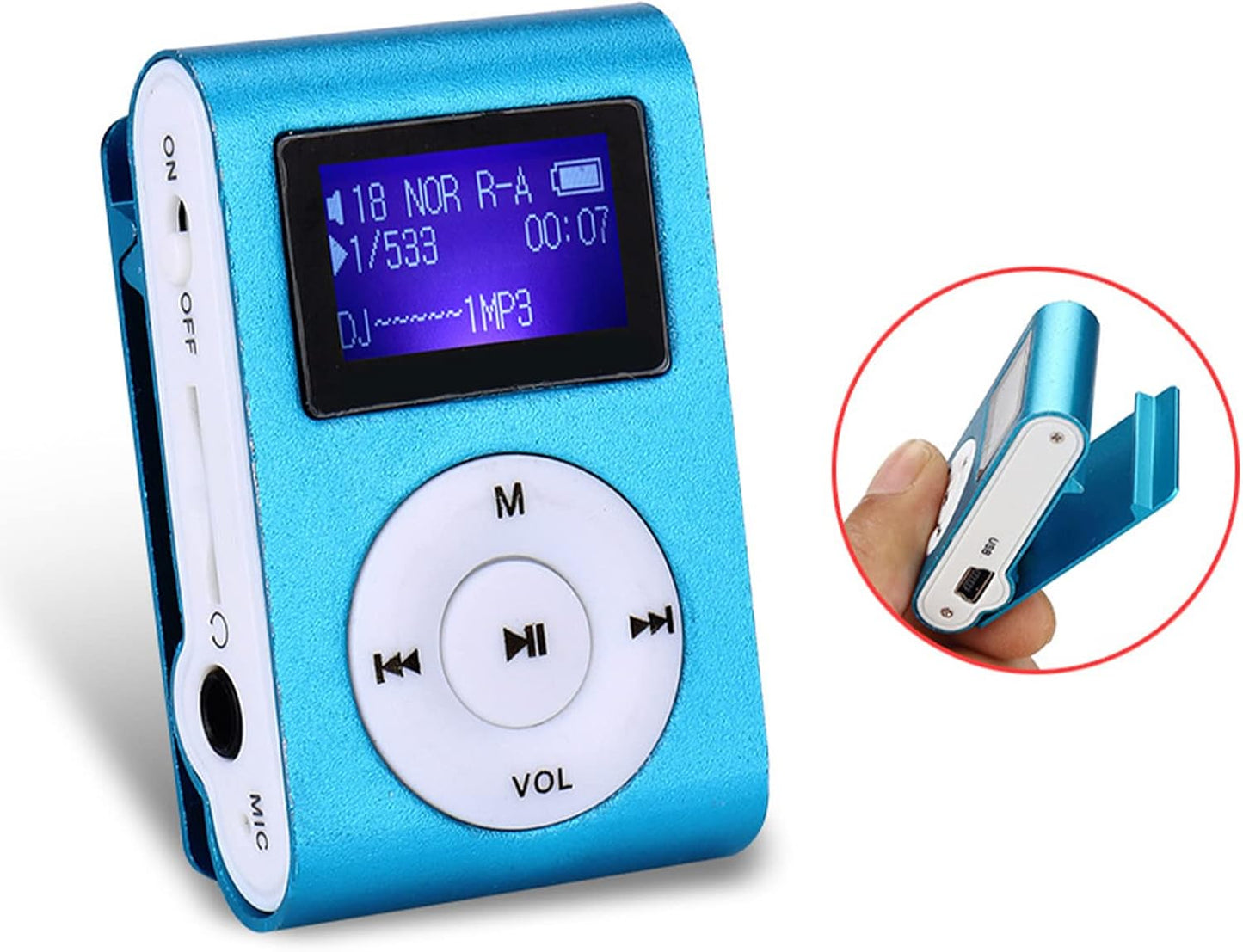 MP3 Portable Player with Clip, Mini Digital HiFi Lossless Sound Music Players with Metal Shell, Wearable Small Audio