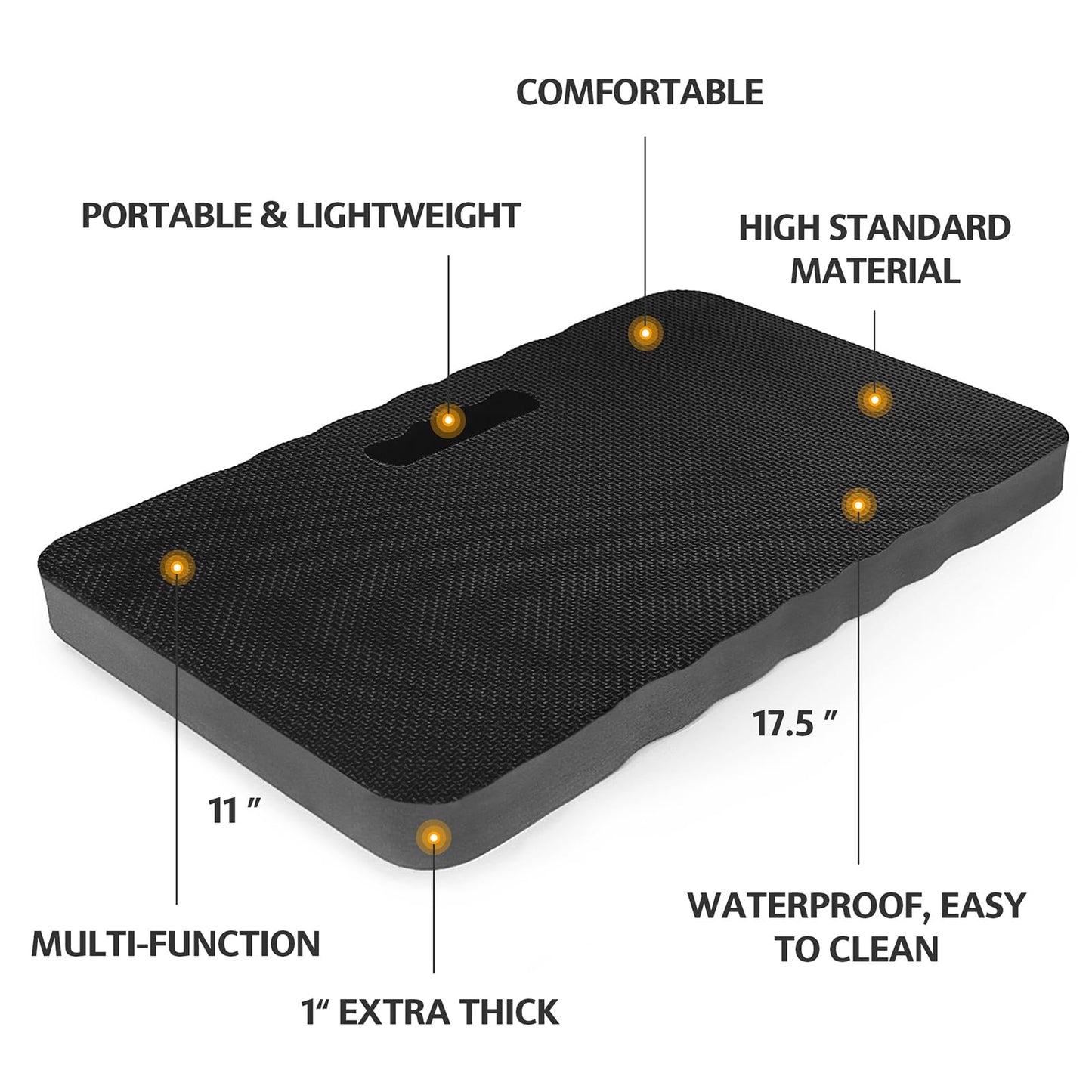 HOOPLE Extra Thick Kneeling Pad 2 Pack, Large Foam Kneeling Cushion for Gardening, Bath, Exercise, Yoga & Garage Work, Waterproof Comfort Knee Mat, Durable Outdoor Garden Kneeler 17.5 x 11 x 1 Inch